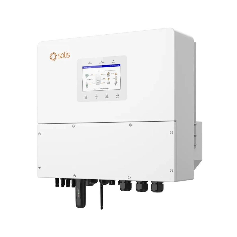Solis S6-EH3P15K-H aszimmetrikus hibrid inverter 15kW - 3 fázis, 4 MPPT, kijelzővel, nagyfeszültségű (HV)