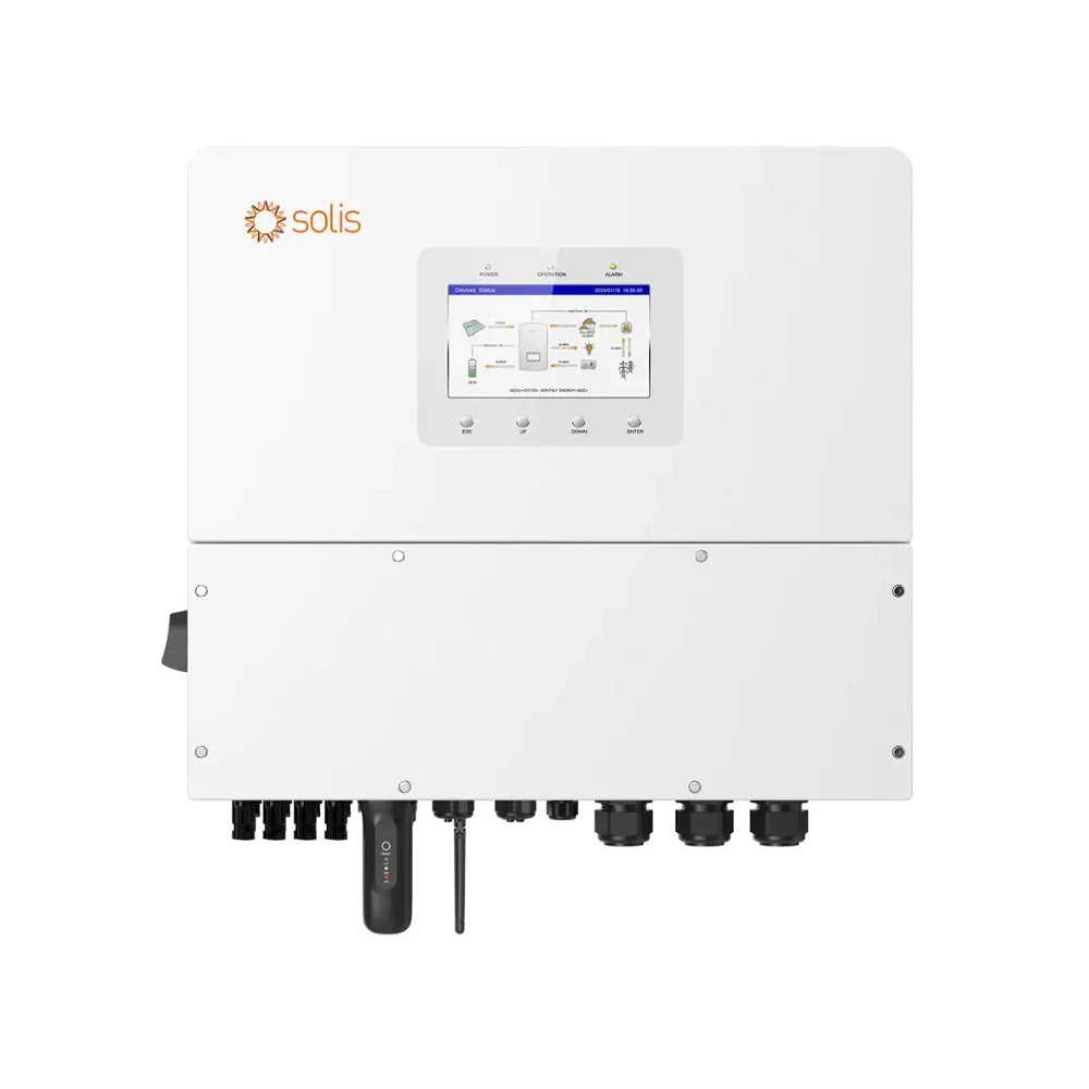 Solis S6-EH3P15K-H aszimmetrikus hibrid inverter 15kW - 3 fázis, 4 MPPT, kijelzővel, nagyfeszültségű (HV)